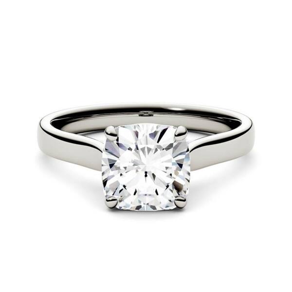 slide 1 of 11, 14k White, Yellow, or Rose Gold Moissanite by Charles & Colvard Cushion Solitaire Ring 2.00 TGW