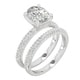 preview thumbnail 2 of 4, 14k White Gold Moissanite by Charles & Colvard Oval Micropave Bridal Set 2.84 TGW
