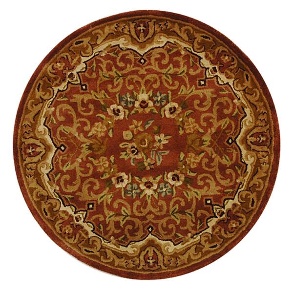 SAFAVIEH Handmade Classic Vonnie Traditional Oriental Wool Rug - 3'6" Round - Rust/Gold - Round