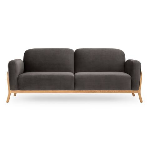 Kardiel Mid-Century Cabbie 85" Fabric Sofa - Width 85.8" x Depth 33.9" x Height 33.5" - Width 85.8" x Depth 33.9" x Height 33.5"