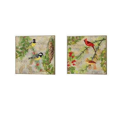 Cora Niele 'Christmas Birds' Canvas Art (Set of 2)