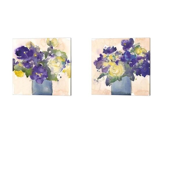 Sam Dixon 'Floral Beauties' Canvas Art (Set of 2)