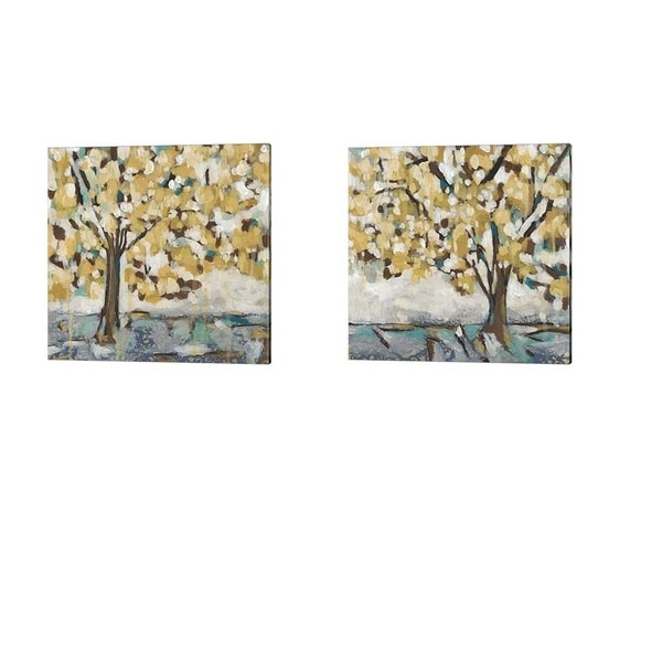 Chariklia Zarris 'Golden Sunrise' Canvas Art (Set of 2)