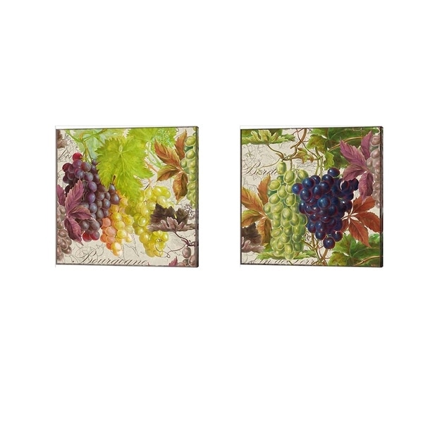 Cora Niele 'Vintage Fruits Grapes' Canvas Art (Set of 2)