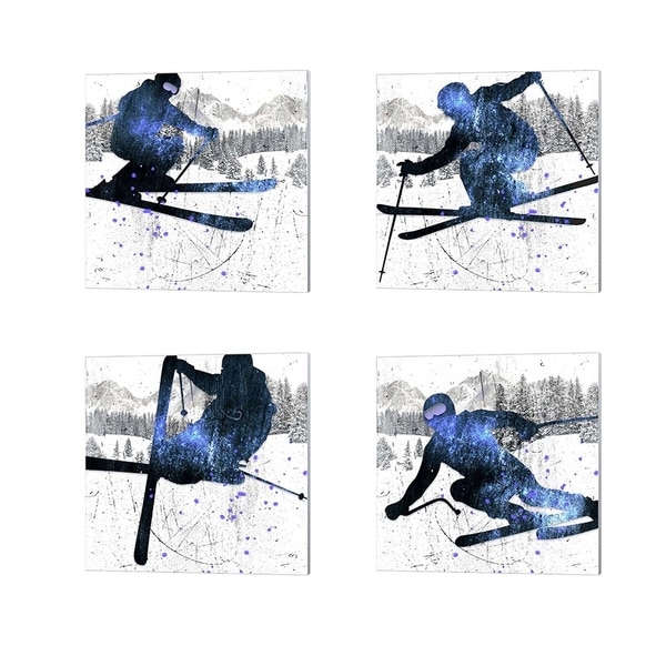 LightBoxJournal 'Extreme Skier' Canvas Art (Set of 4)