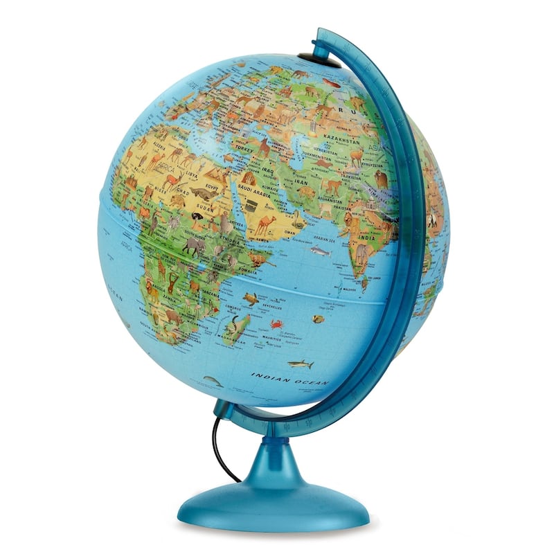Waypoint Geographic Safari Explorer Animals Blue 10-inch Illuminated Desktop Globe - 10.5"x10"x14"