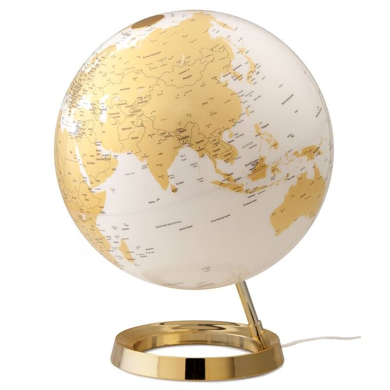 Waypoint Geographic Light & Color Gold 12-inch Illuminated Desktop Globe - 12"x12"x15"