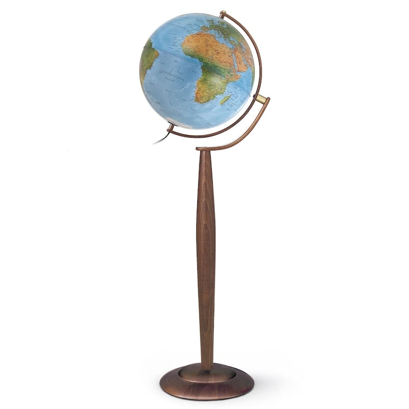 Waypoint Geographic Lyon Blue 15-inch Illuminated Floor Standing Globe - 16.5"x15"x43.7"