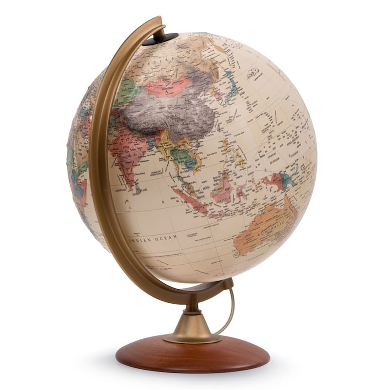 Waypoint Geographic Colombo Raised Relief 12-inch Illuminated Desktop Globe - 13"x12"x15.70"