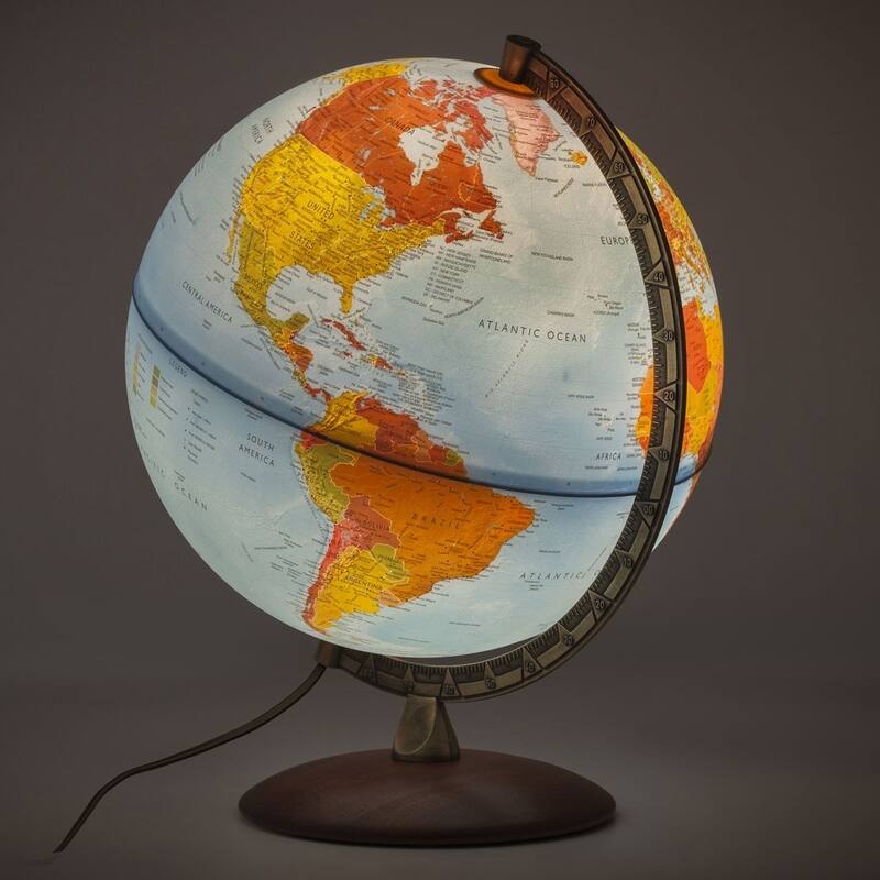 Waypoint Geographic Lugano 12-inch Illuminated Desktop Globe - 13"x12"x15"