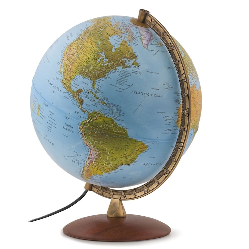 Waypoint Geographic Lugano 12-inch Illuminated Desktop Globe - 13"x12"x15"
