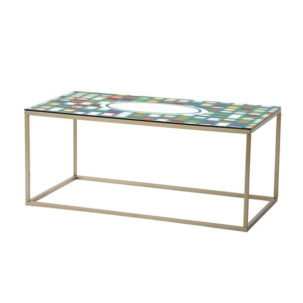 blue metal coffee table