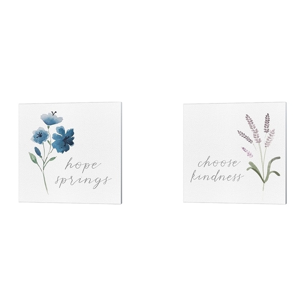 Hartworks 'Wildflowers and Sentiment B' Canvas Art (Set of 2)
