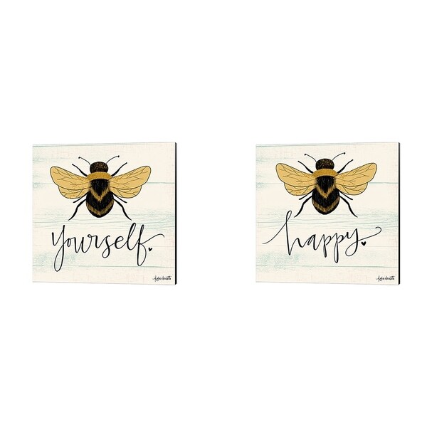 Katie Doucette 'Bee Yourself & Bee Yourself' Canvas Art (Set of 2)