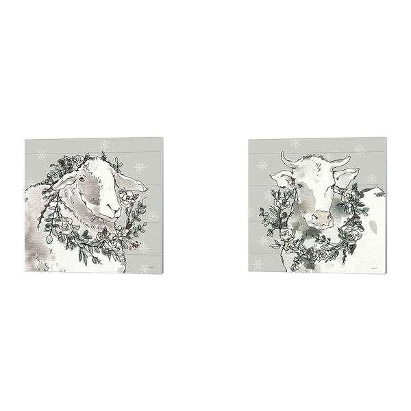 Anne Tavoletti 'Modern Farmhouse Snowflakes' Canvas Art (Set of 2)