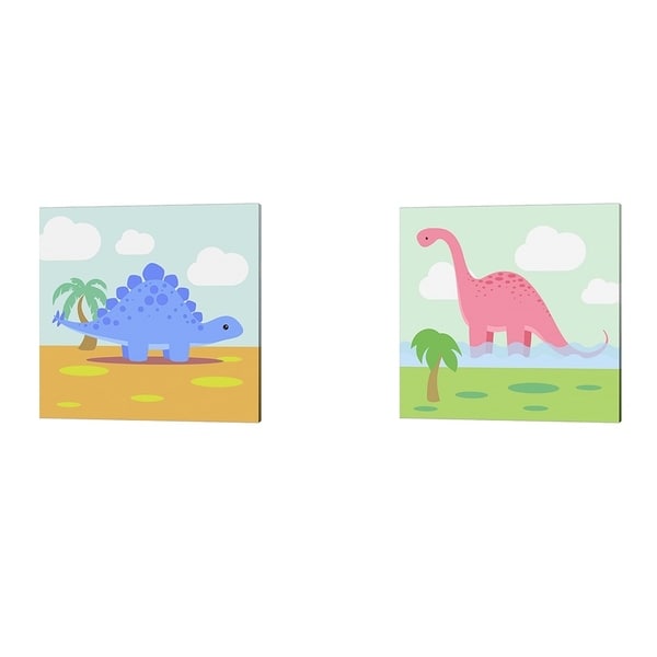 Malia Rodrigues 'Li'l Bronto & Li'l Stego' Canvas Art (Set of 2)