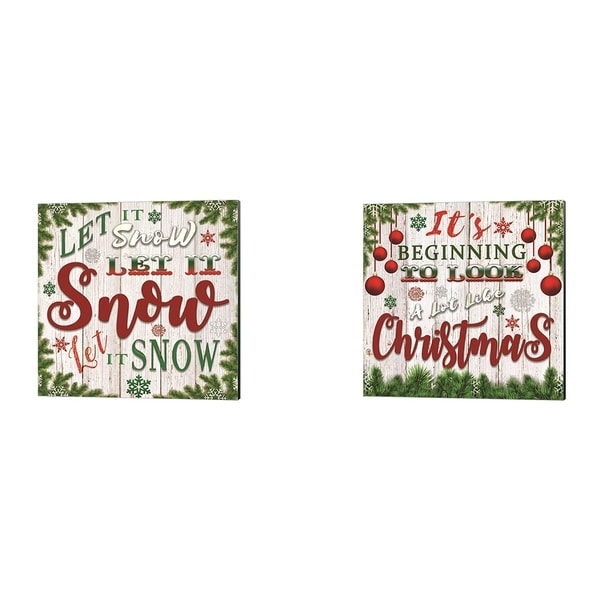 Bluebird Barn 'It's Beginning to Look a Lot Like Christmas & Let It Snow' Canvas Art (Set of 2)