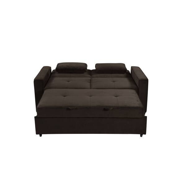 Shop Serta Traeger Convertible Sofa With Power Outlets And Usb