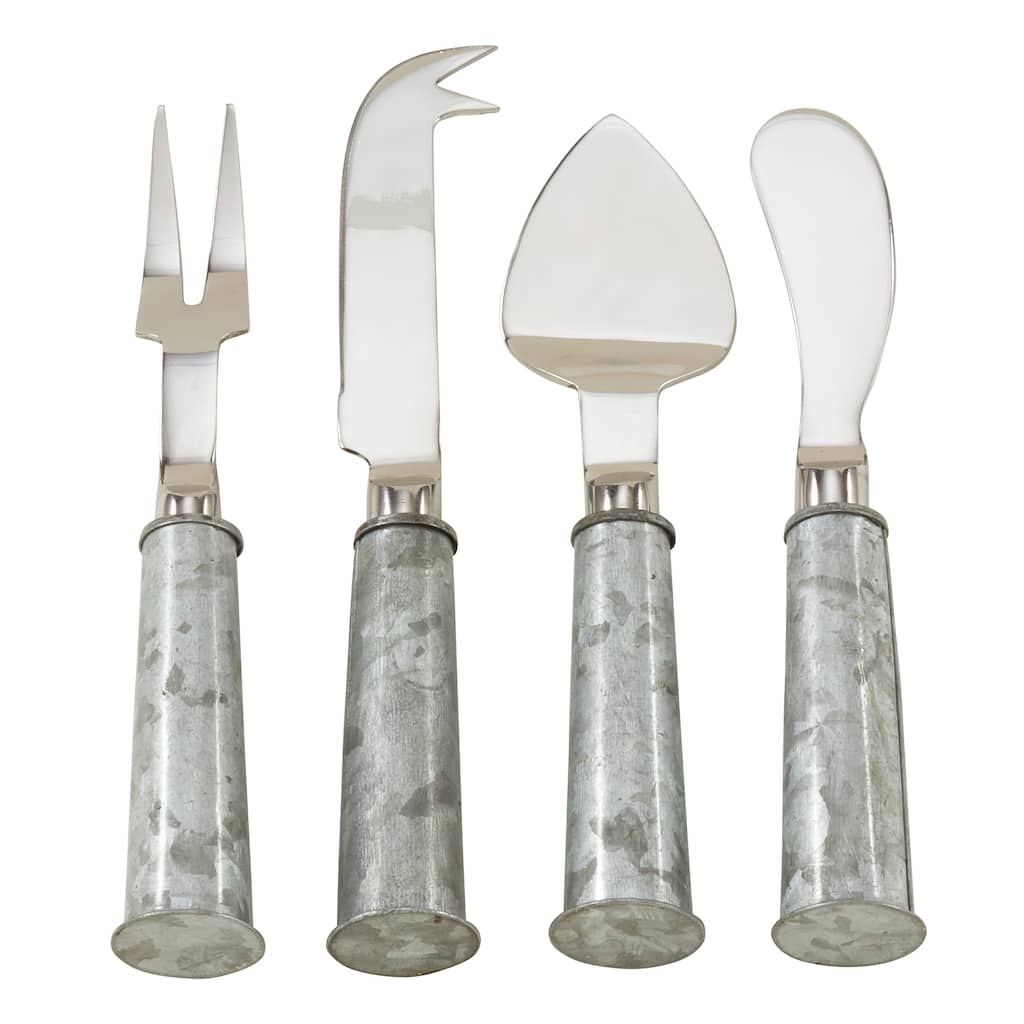 4-Piece Cheese Cutlery Set With Galvanized Handles