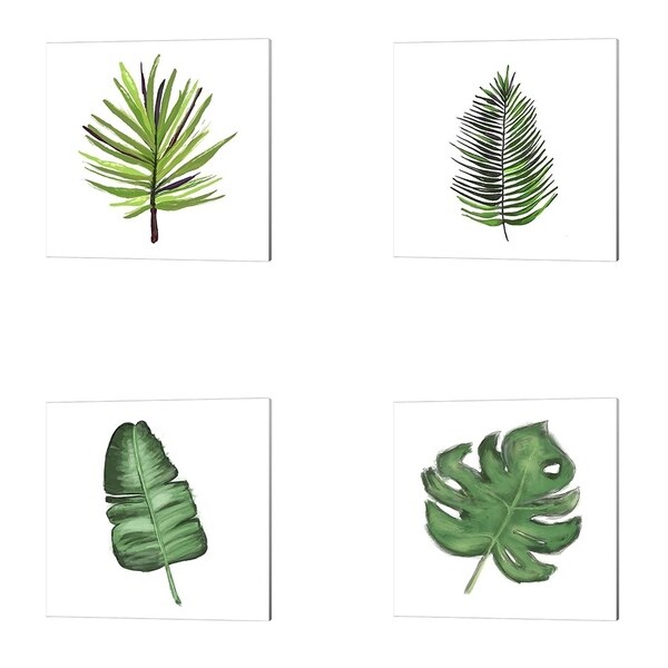 Hartworks 'Leaves of the Tropics' Canvas Art (Set of 4)