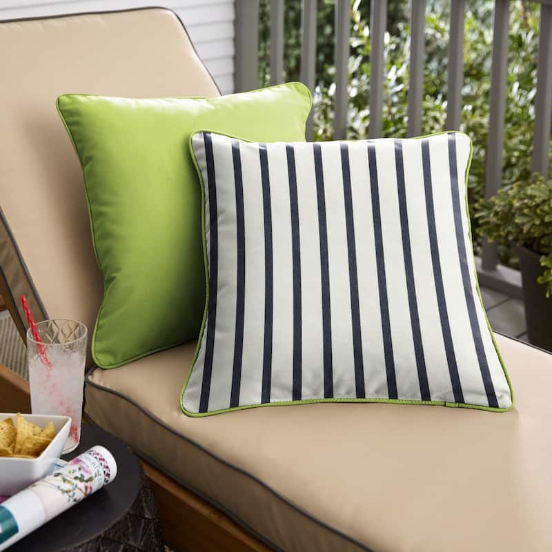 Sunbrella Indoor/Outdoor Two-Sided Square Pillows, Set of 2, Corded