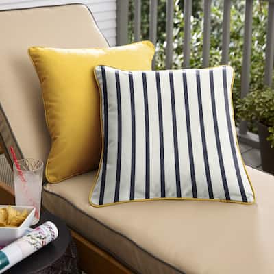 Sunbrella Indoor/Outdoor Two-Sided Square Pillows, Set of 2, Corded
