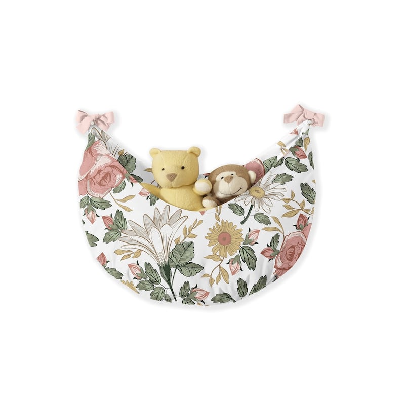 Sweet Jojo Designs Vintage Floral Boho Girl 11pc Nursery Crib Bedding Set - Blush Pink Yellow Green White Shabby Chic Farmhouse