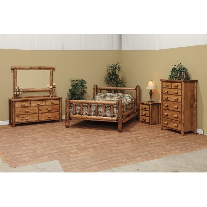 White Cedar Log Classic Mission Style Bedroom Set