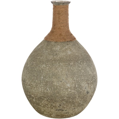 Bousquet Transitional Glass and Jute Bud Shaped Floor Vase