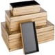 preview thumbnail 3 of 4, Rouzet Bohemian Bamboo Decorative Box Set (3 Piece) - 13.8" x 8.3" x 4.9"