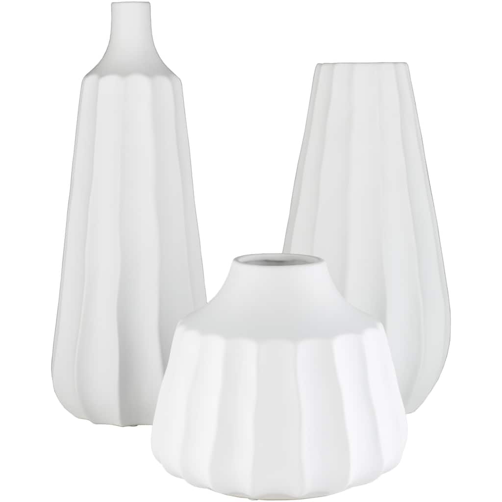 Telesco Modern Ceramic Bud Shaped Vase Set (3 pieces)
