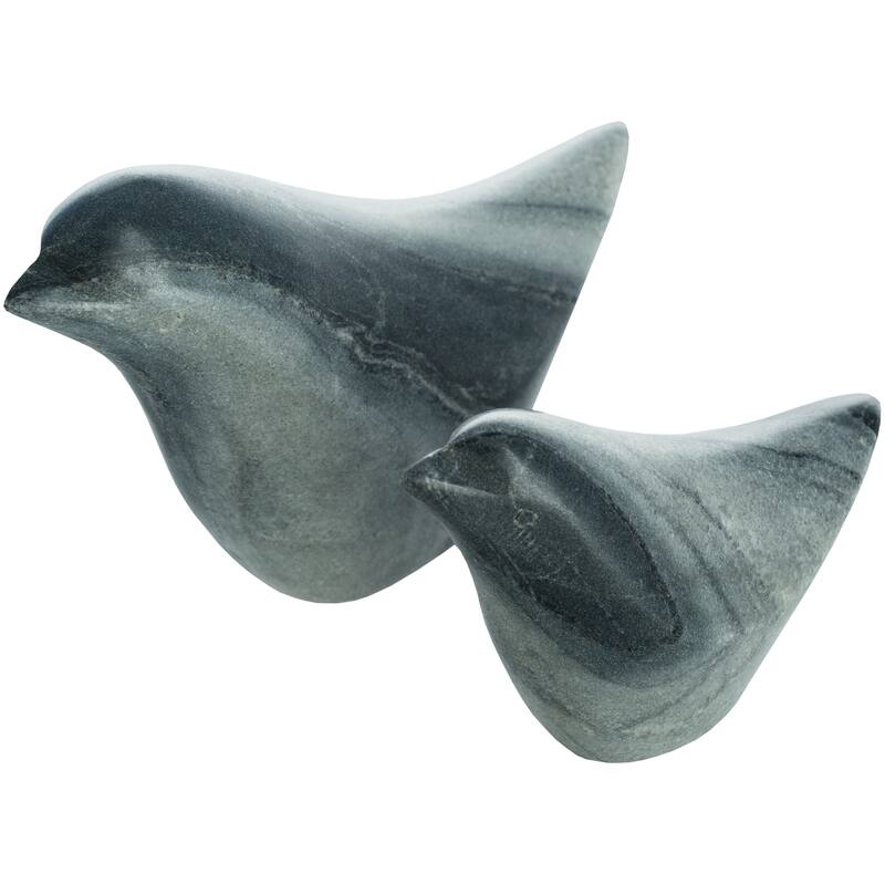 Artistic Weavers Gaumont Stone Bird Sculpture Set (2 piece) - 6.5" x 1.5" x 4",4" x 1.5" x 3"