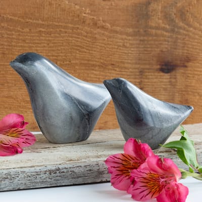 Artistic Weavers Gaumont Stone Bird Sculpture Set (2 piece) - 6.5" x 1.5" x 4",4" x 1.5" x 3"