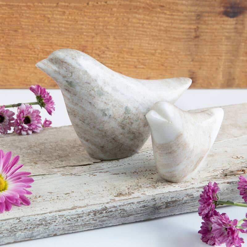 Artistic Weavers Gaumont Stone Bird Sculpture Set (2 piece) - 6.5" x 1.5" x 4",4" x 1.5" x 3"