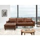 Abbyson Holloway Mid-Century Top Grain Leather Sectional - Thumbnail 1