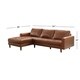 Abbyson Holloway Mid-Century Top Grain Leather Sectional - Thumbnail 5