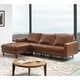 Abbyson Holloway Mid-Century Top Grain Leather Sectional - Thumbnail 0