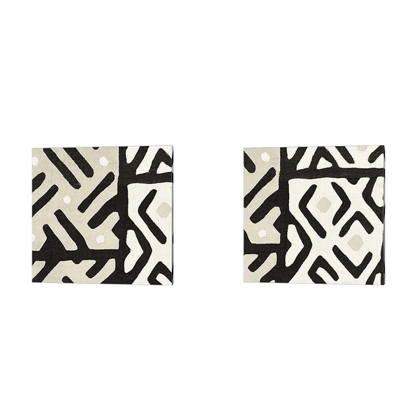 Wild Apple Portfolio 'Kuba Cloth I Sq Neutral' Canvas Art (Set of 2)