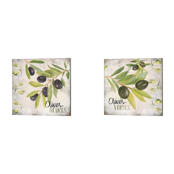 Lanie Loreth 'Olives Noires & Vertes' Canvas Art (Set of 2)