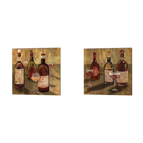 Elizabeth Medley 'Bottle of Wine' Canvas Art (Set of 2)