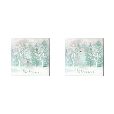 Cynthia Coulter 'Peace on Earth Silver' Canvas Art (Set of 2)
