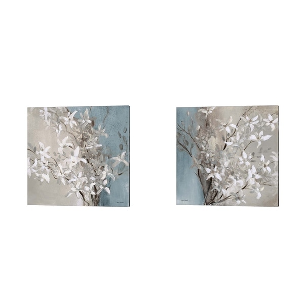 Lanie Loreth 'Misty Orchids (Blue)' Canvas Art (Set of 2)