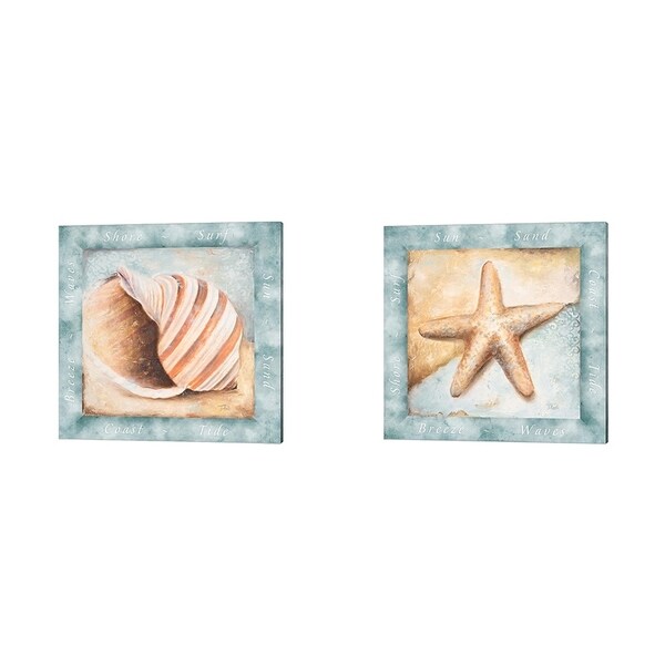 Patricia Pinto 'Sun, Sand and Surf' Canvas Art (Set of 2)