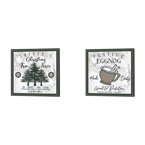 Elizabeth Medley 'Taupe Christmas Sign A' Canvas Art (Set of 2)