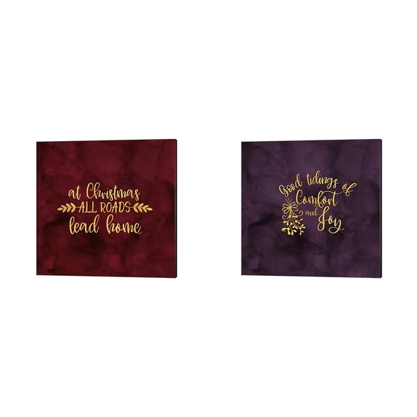 Tara Reed 'All that Glitters for Christmas A' Canvas Art (Set of 2)