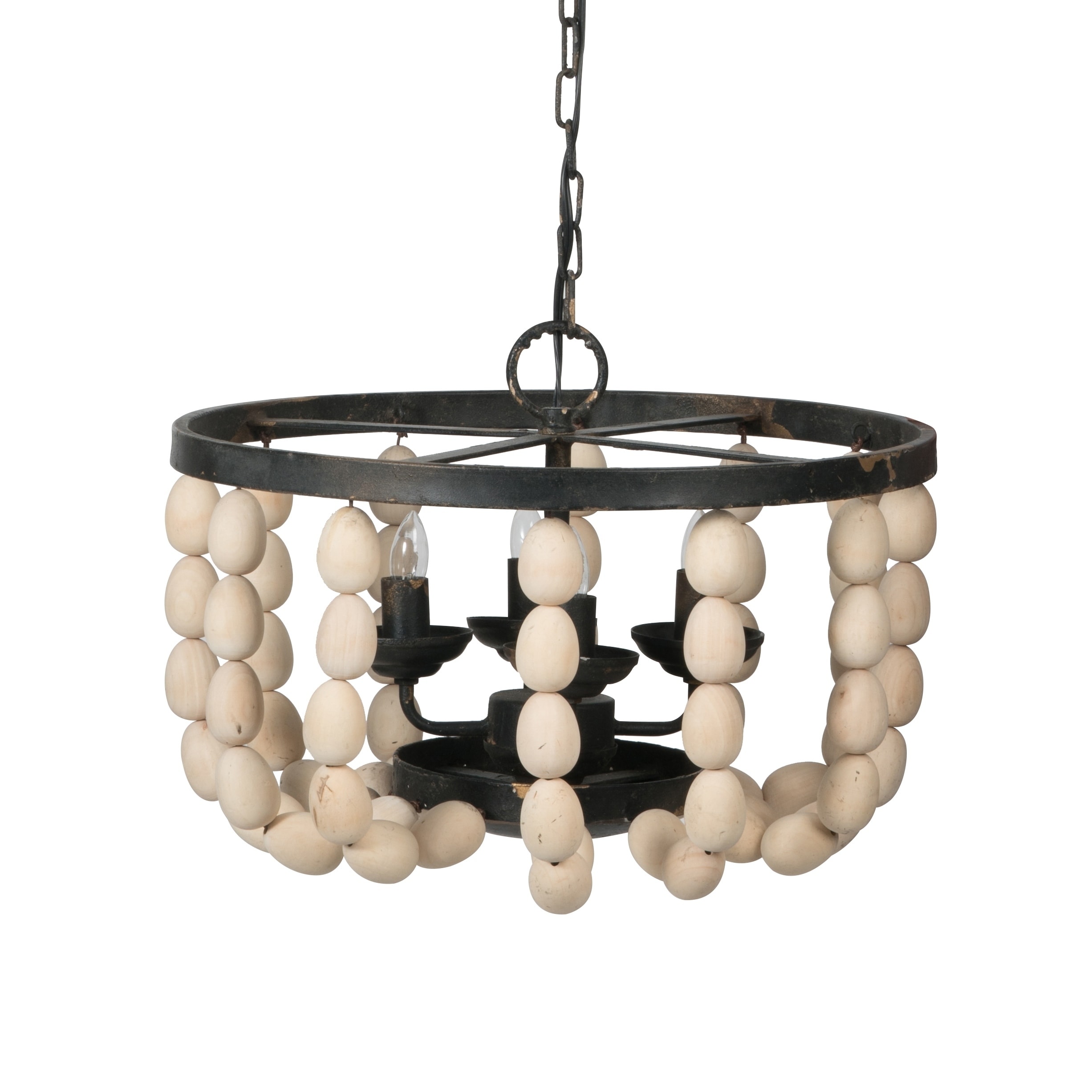 Small Beaded White and Black 4-Light Chandelier - Chandeliers For Bedrooms by Overstock.com
