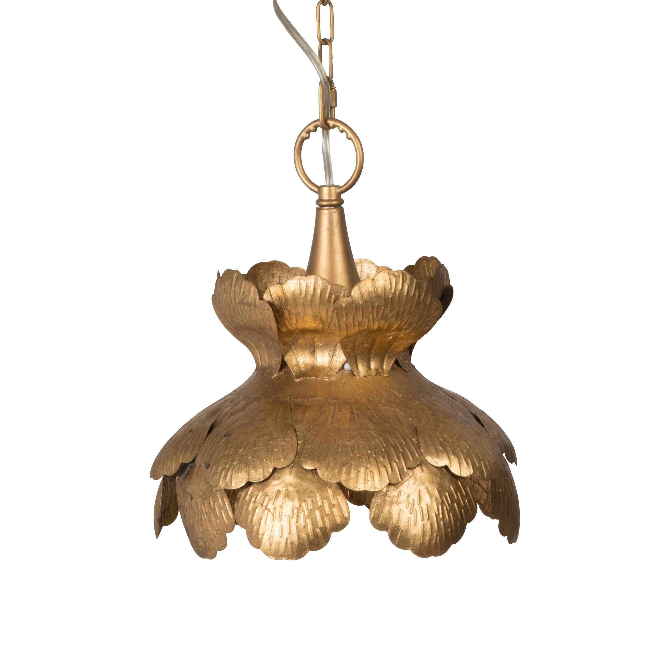 Gold 12-inch Curved Leaf Chandelier by Anthony Venetucci - Chandeliers For Bedrooms by Overstock.com