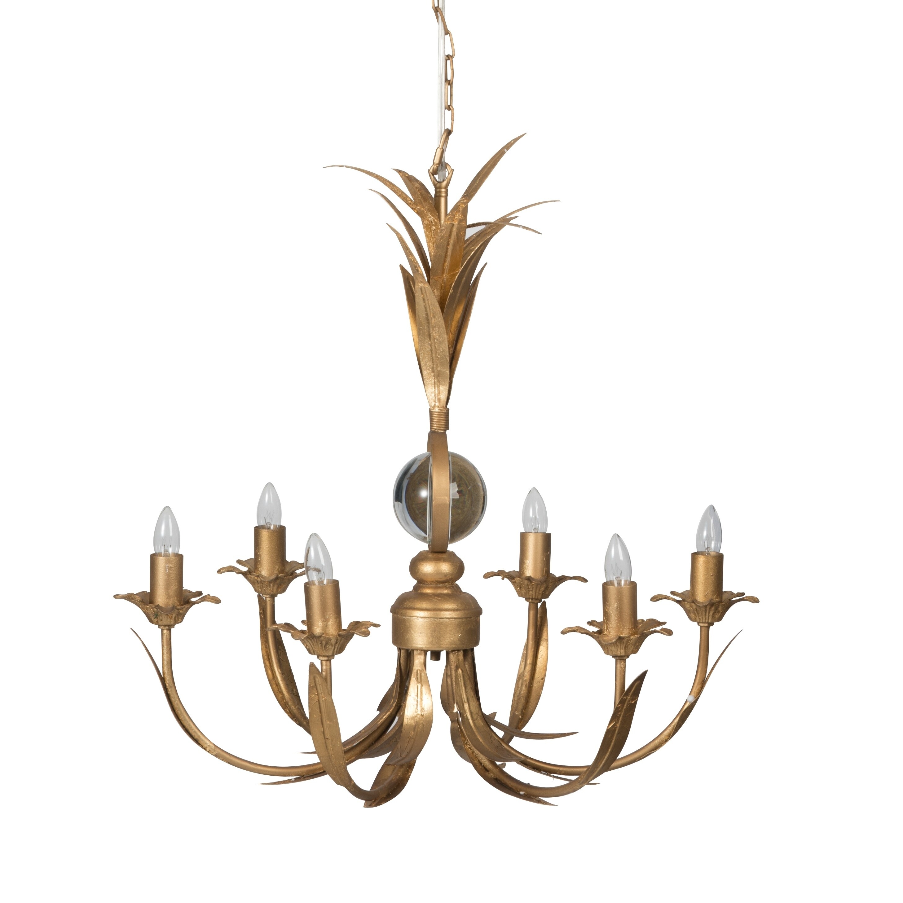 Brass Feathers 6-Light Chandelier - Chandeliers For Bedrooms by Overstock.com