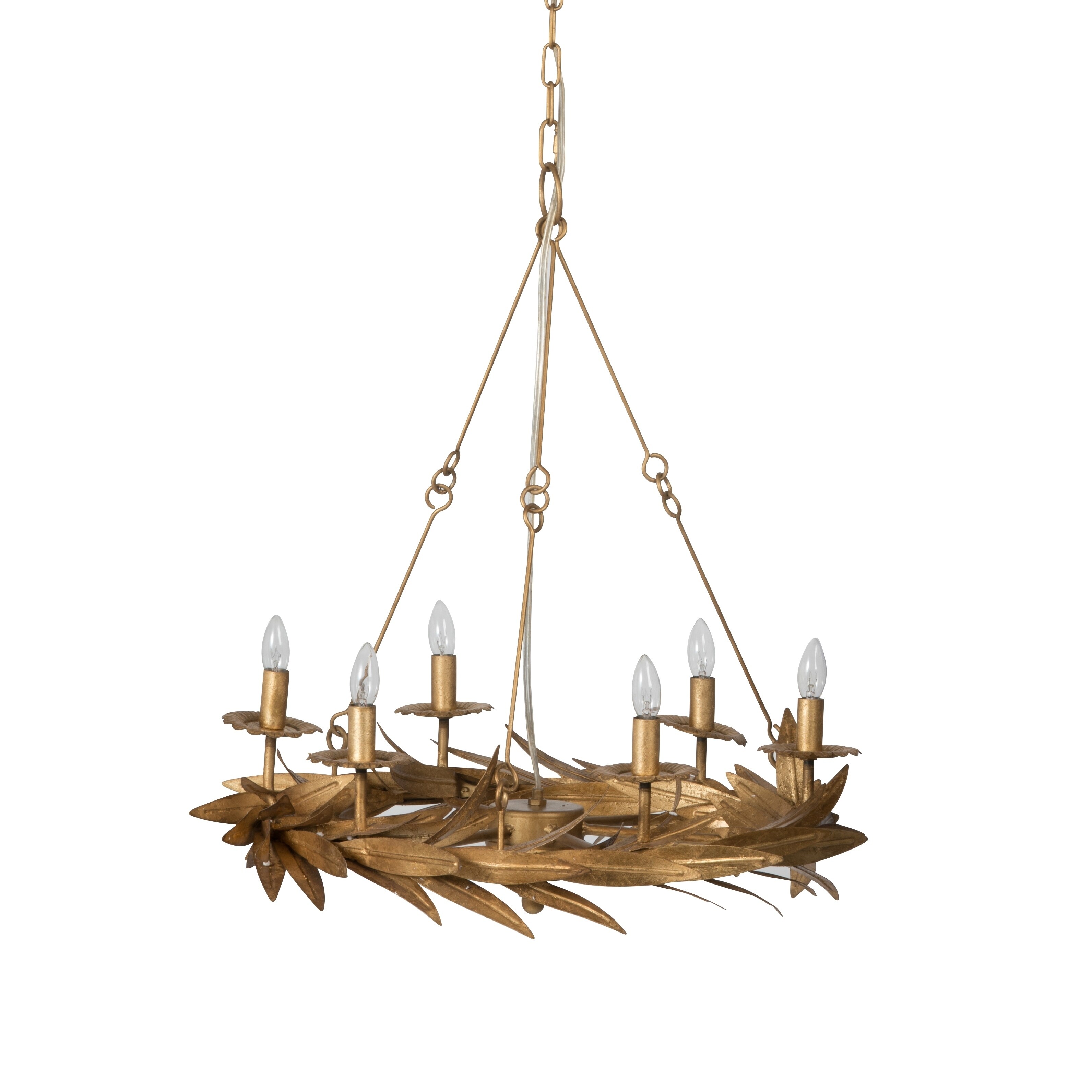Laurel Wreath 6-light Gold Candelier by Anthony Venetucci - Chandeliers For Bedrooms by Overstock.com
