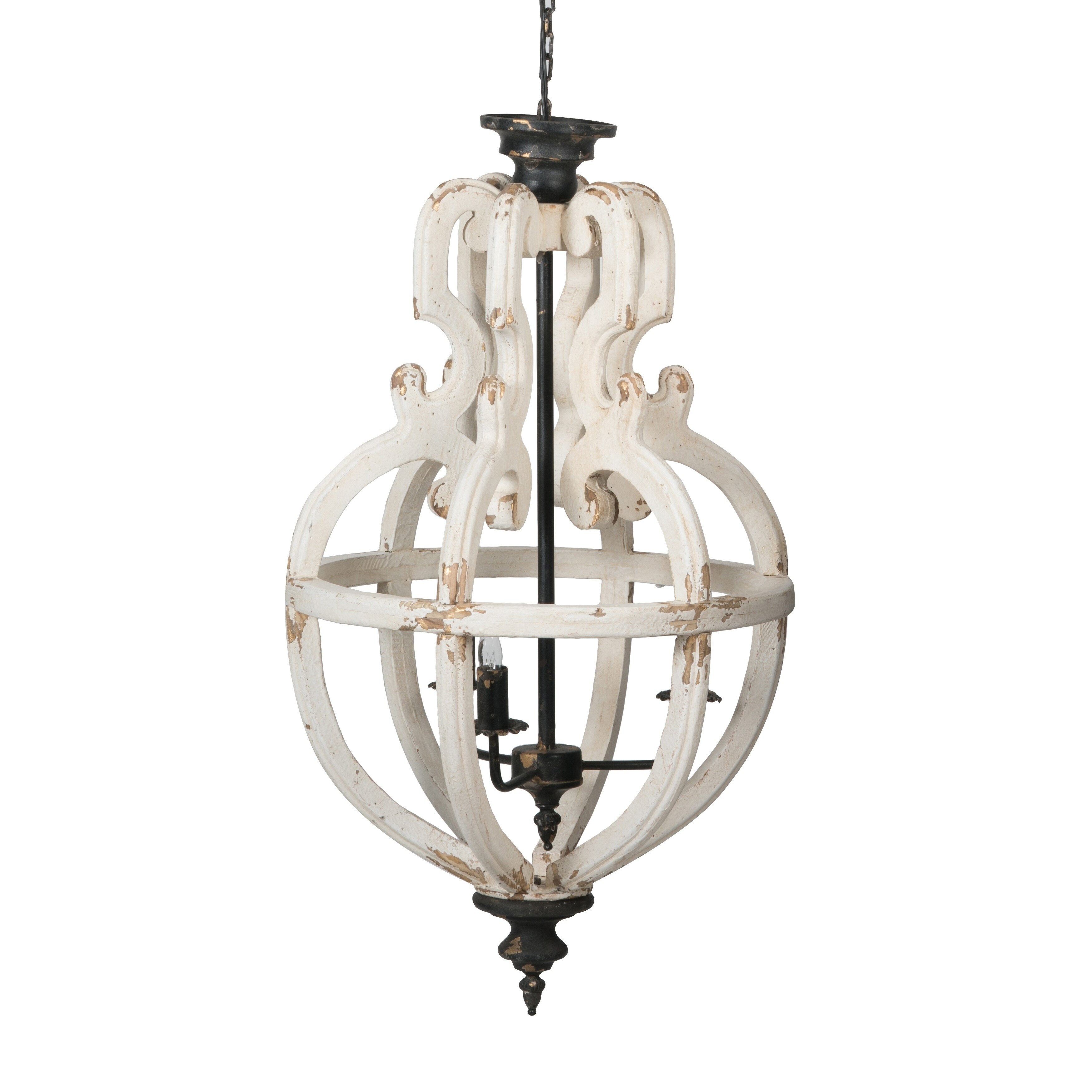 Distressed White 3-Light Chandelier - Chandeliers For Bedrooms by Overstock.com